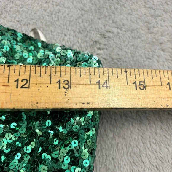 Sherri Hill Dress‎ Womens 2 Emerald Green Sequin Halter Sweetheart Prom Cocktail - Picture 13 of 16